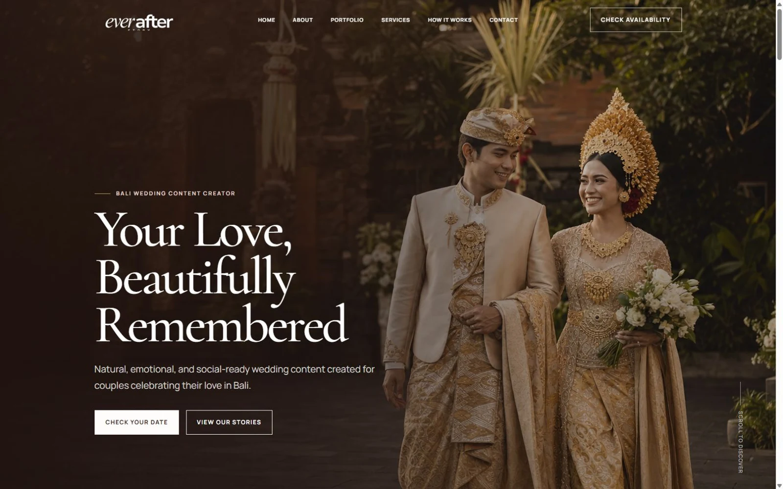 Tampilan desktop website Everafter Story